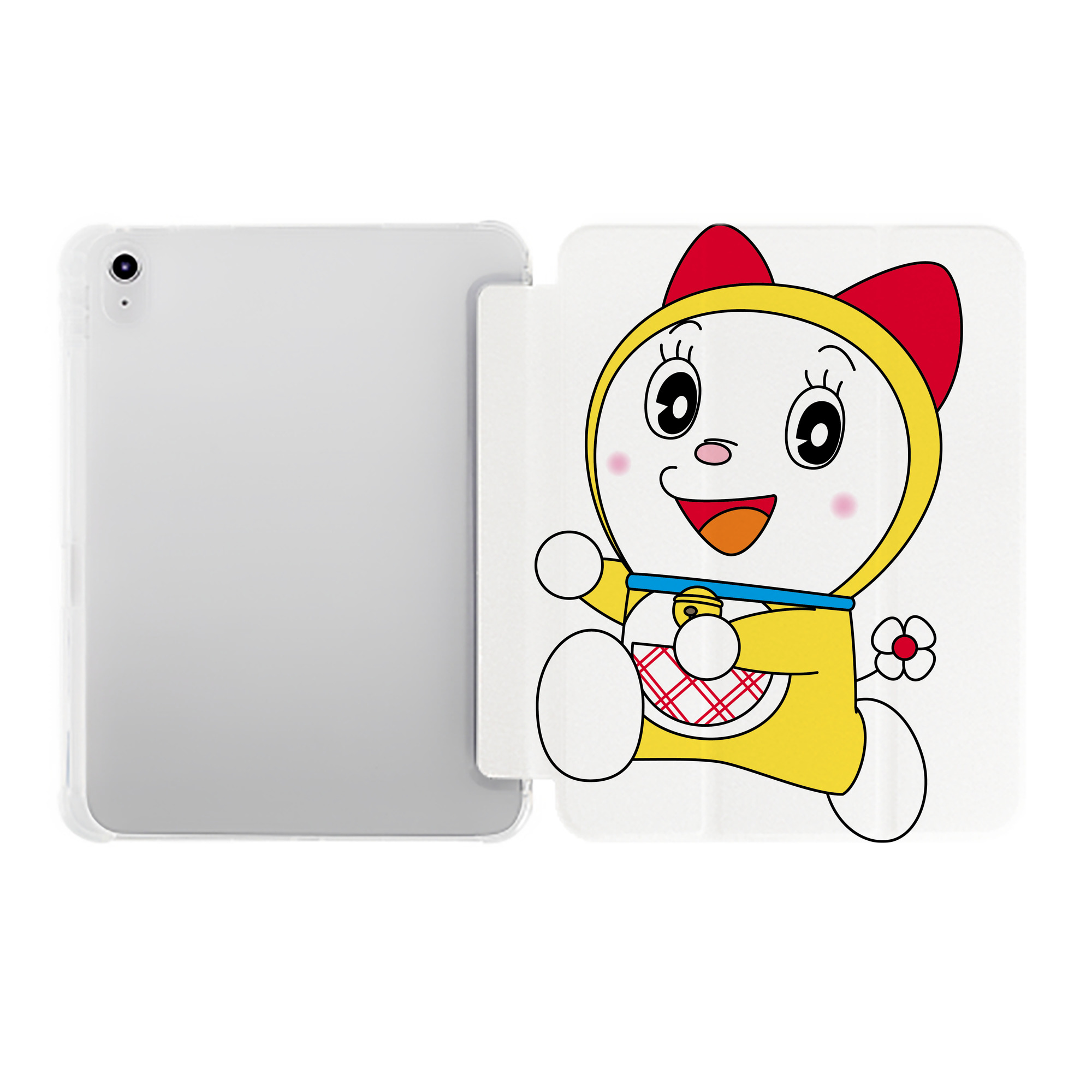 （画像用） ドラえもん ドラミ Doraemon Dorami IPad ケース ペン収納付き 三つ折りスタンド PUレザー×シリコン 対応機種9.5/10.5/10.9インチ